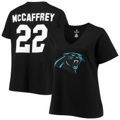 Women's Fanatics Branded Christian McCaffrey Black Carolina Panthers Plus Size Name & Number V-Neck T-Shirt -Metaverse shop unnamed file 9500