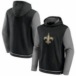Men's Fanatics Branded Black/Gray New Orleans Saints Block Party Pullover Hoodie -Metaverse shop unnamed file 9524