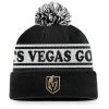 Men's Fanatics Branded Black Vegas Golden Knights Vintage Sport Resort Cuffed Knit Hat With Pom