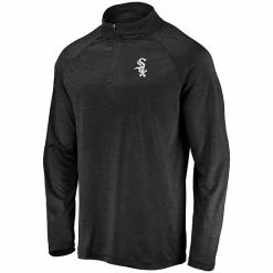 Men's Fanatics Branded Black Chicago White Sox Iconic Striated Primary Logo Raglan Quarter-Zip Pullover Jacket 4 Men's Fanatics Branded Black Chicago White Sox Iconic Striated Primary Logo Raglan Quarter-Zip Pullover Jacket -Metaverse shop unnamed file 9566