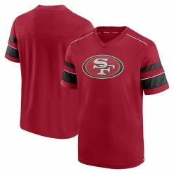 Men's Fanatics Branded Scarlet San Francisco 49ers Textured Hashmark V-Neck T-Shirt -Metaverse shop unnamed file 9582