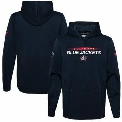 Youth Fanatics Branded Navy Columbus Blue Jackets Authentic Pro Pullover Hoodie