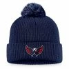 Men's Fanatics Branded Navy Washington Capitals Core Primary Logo Cuffed Knit Hat With Pom -Metaverse shop unnamed file 9655