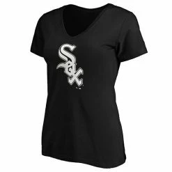 Women's Fanatics Branded Black Chicago White Sox Core Official Logo V-Neck T-Shirt 4 Women's Fanatics Branded Black Chicago White Sox Core Official Logo V-Neck T-Shirt -Metaverse shop unnamed file 9676