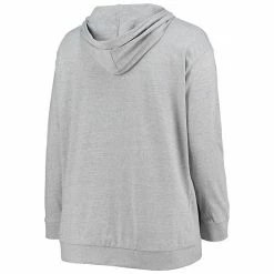 Women's Fanatics Branded Heathered Gray New Orleans Saints Plus Size Lace-Up Pullover Hoodie -Metaverse shop unnamed file 9726