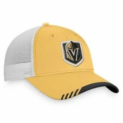 Men's Fanatics Branded Gold/White Vegas Golden Knights Authentic Pro Locker Room Logo Trucker Snapback Hat -Metaverse shop unnamed file 9941