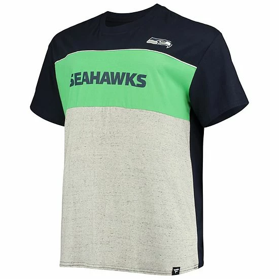 Men's Fanatics Branded College Navy/Heathered Gray Seattle Seahawks Big & Tall Color Block T-Shirt Men's Fanatics Branded College Navy/Heathered Gray Seattle Seahawks Big & Tall Color Block T-Shirt -Metaverse shop unnamed file 9958